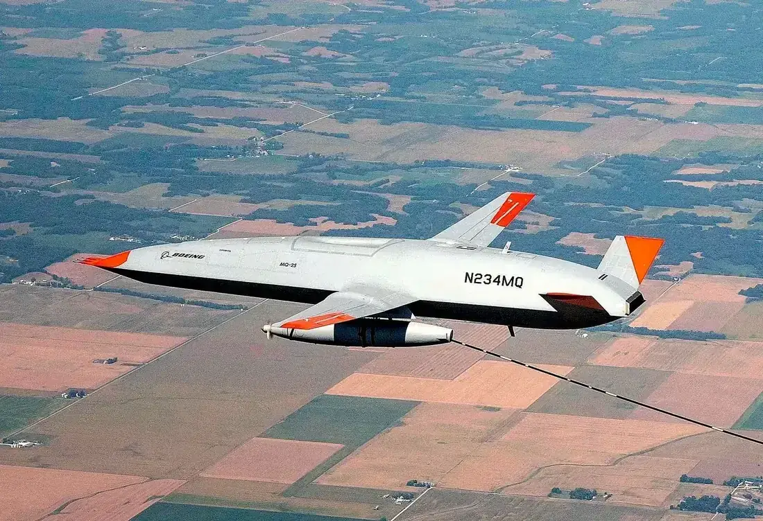An MQ-25 unmanned aerial vehicle.