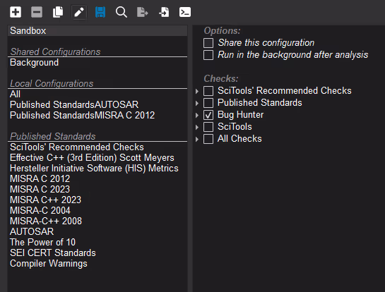 CodeCheck running automated checks across a project and listing the violations it found.