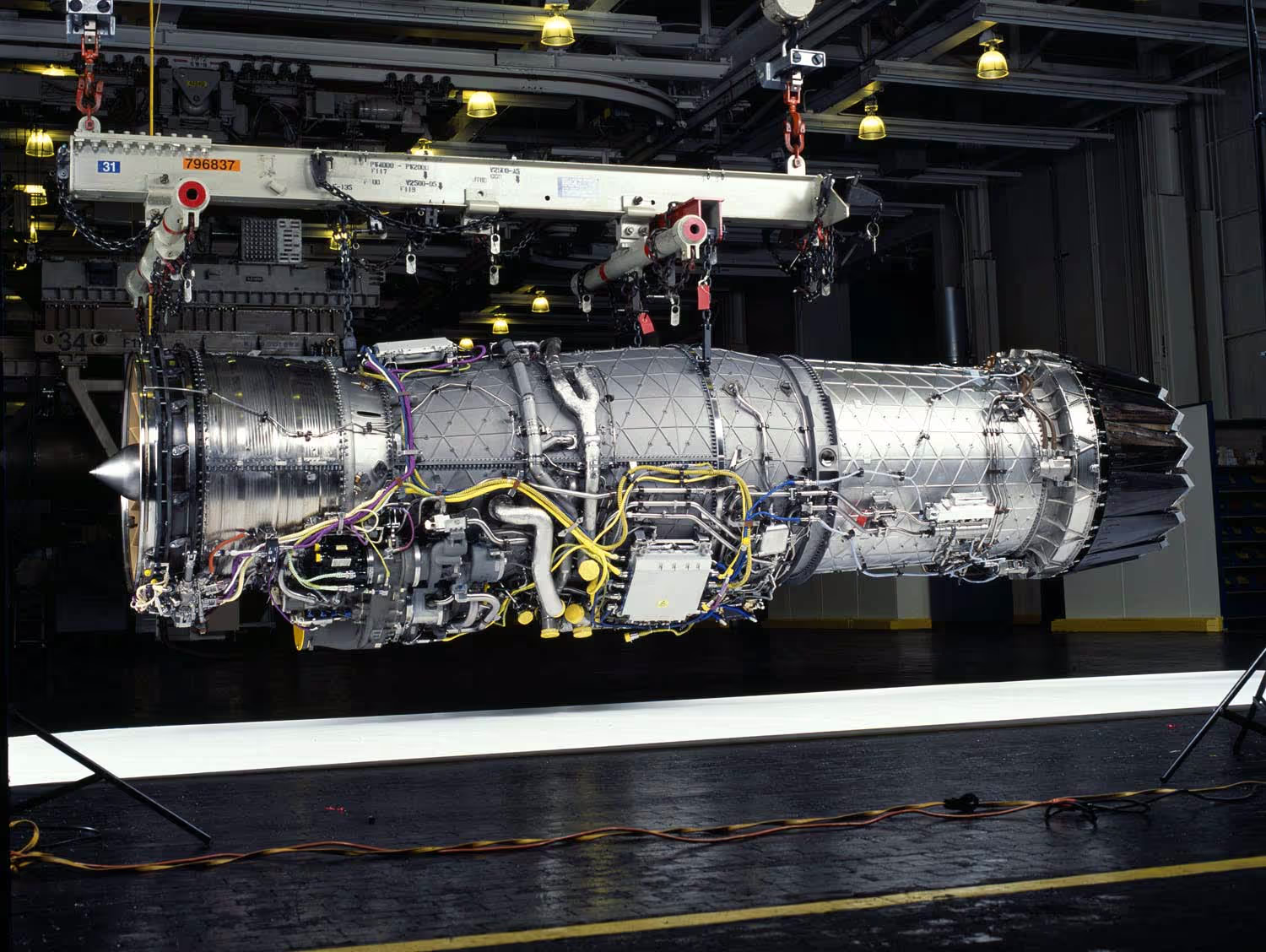 An F-35 aircraft engine on test.